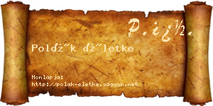 Polák Életke névjegykártya